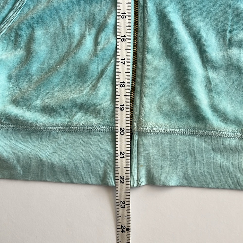 📌SOLD📌 GUC Vintage Y2K Juicy Couture Ombre Blue Velour Zip Up Hoodie  SZ-XL - Picture 14 of 16
